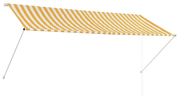 Feltekerhető sárga és fehér napellenző 300 x 150 cm