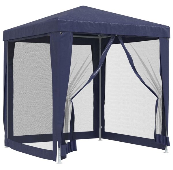 Kék HDPE rendezvénysátor 4 hálós oldalfallal 2 x 2 m
