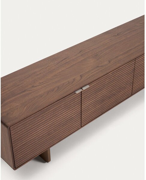 Sötétbarna TV-állvány diófa dekorral 200x46x40 cm Norlen – Kave Home