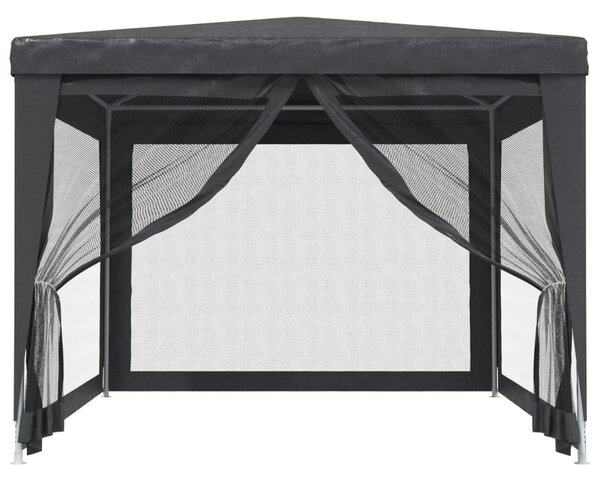 Antracit HDPE rendezvénysátor 4 hálós oldalfallal 3x4 m