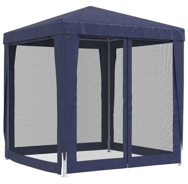 Kék HDPE rendezvénysátor 4 hálós oldalfallal 2 x 2 m