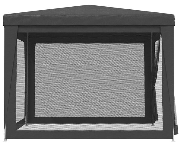 Antracitszürke HDPE rendezvénysátor 4 hálós oldalfallal 3x3 m
