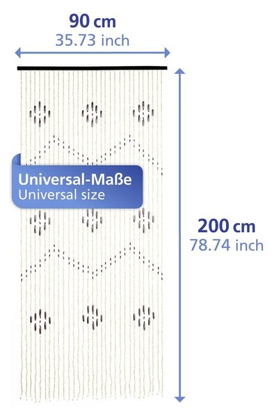 Natúr színű bambusz függöny ajtóra 90x200 cm – Maximex