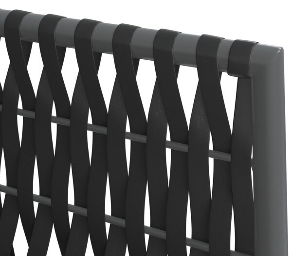 2 db fekete polyrattan kerti szék párnával 54 x 61 x 83 cm
