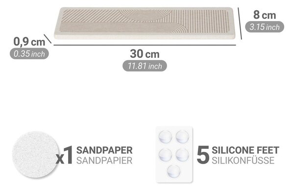 Bézs kovaföld edénycsepegtető alátét 30x8 cm Damon – Wenko