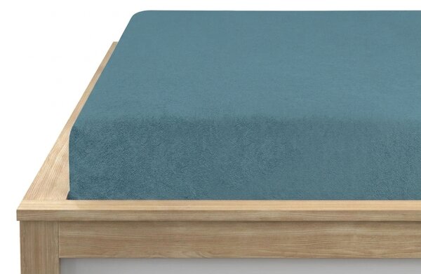 Frottír gumis lepedő MOLTON petrolkék 90 x 200 cm