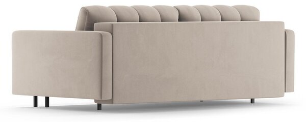 Bézs bársony kinyitható tárolóhelyes kanapé 222 cm Bali – Cosmopolitan Design