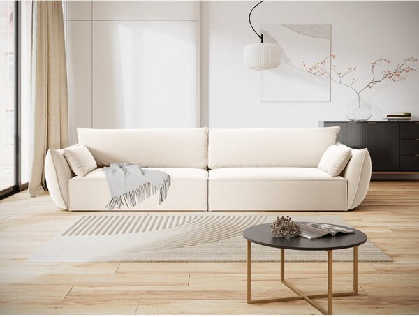 Bézs bársony kanapé 248 cm Vanda – Mazzini Sofas