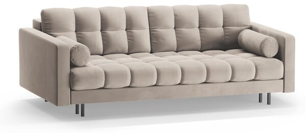 Bézs bársony kinyitható tárolóhelyes kanapé 222 cm Bali – Cosmopolitan Design