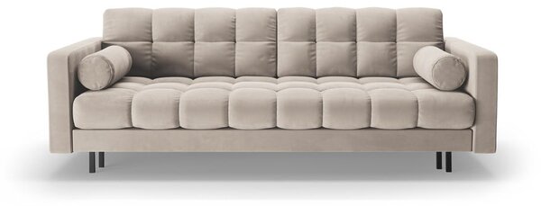 Bézs bársony kinyitható tárolóhelyes kanapé 222 cm Bali – Cosmopolitan Design