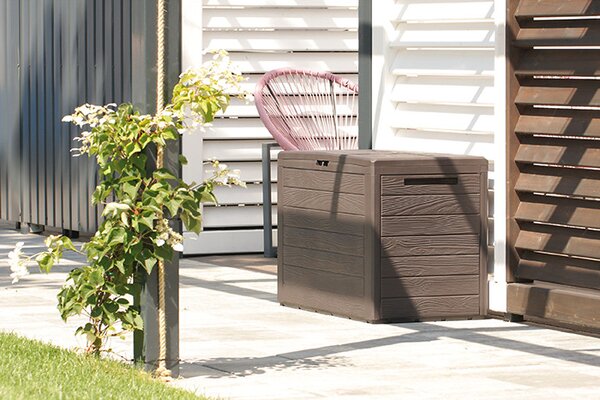 Prosperplast WOODEBOX kerti box barna 190L