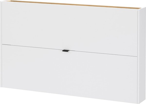 Fehér billenő ajtós függő cipőtartó tölgyfa dekorral 140x83x18 cm Ameca – Germania