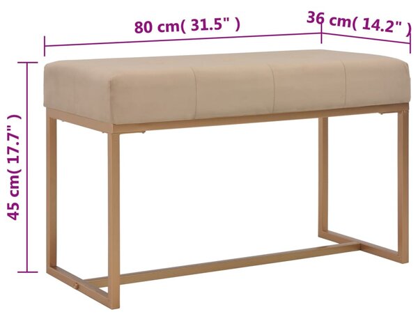 Bézsszínű bársonypad 80 cm