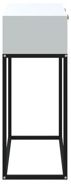Fehér szerelt fa és vas tálalóasztal 80x30x75 cm