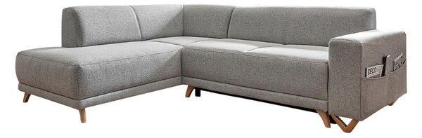Világosszürke kinyitható-tárolóhelyes sarokkanapé (bal oldali-L alakú) Classy Sophie – Miuform
