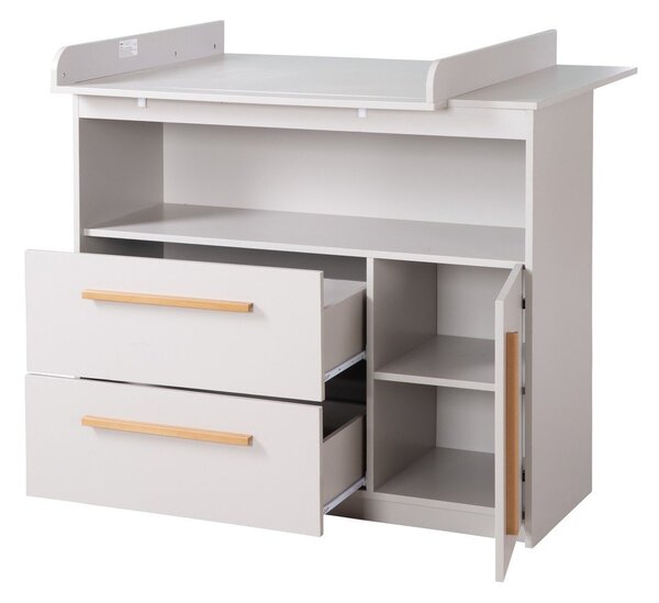 Világosszürke gyerek komód pelenkázó feltéttel 107x98x75 cm Lea – Roba