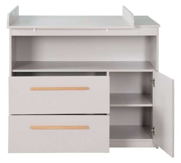 Világosszürke gyerek komód pelenkázó feltéttel 107x98x75 cm Lea – Roba