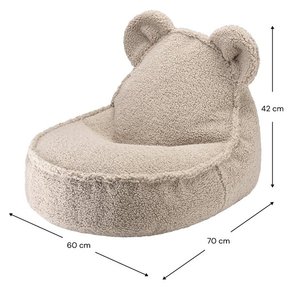 Világosbarna buklé gyerek babzsákfotel Bear – Wigiwama
