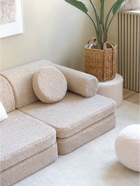 Világosbarna buklé gyerek kanapé 132 cm Settee – Wigiwama