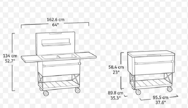 Keter Patio Cooler kerti asztal, szürke