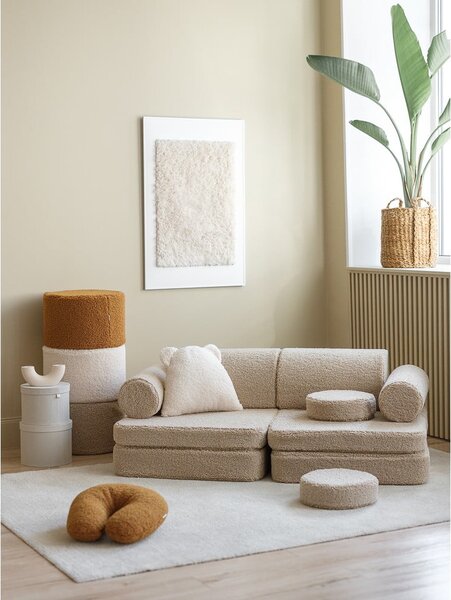 Világosbarna buklé gyerek kanapé 132 cm Settee – Wigiwama