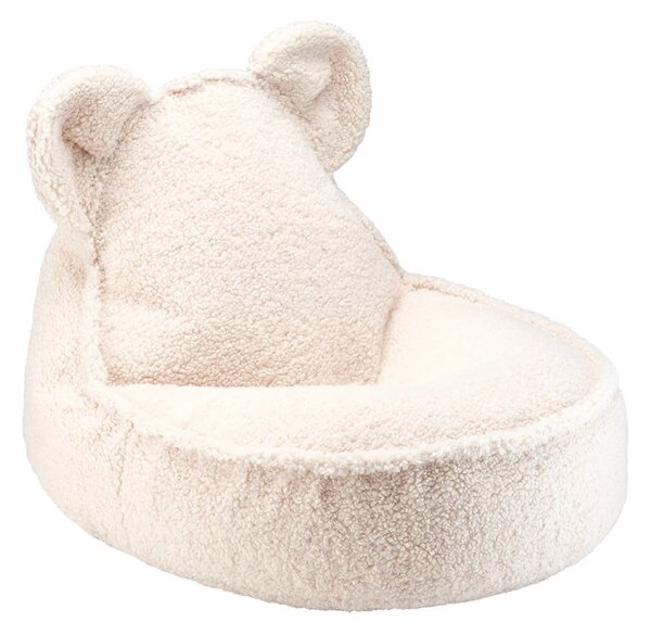 Krémszínű buklé gyerek babzsákfotel Bear – Wigiwama