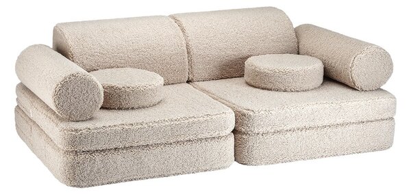 Világosbarna buklé gyerek kanapé 132 cm Settee – Wigiwama