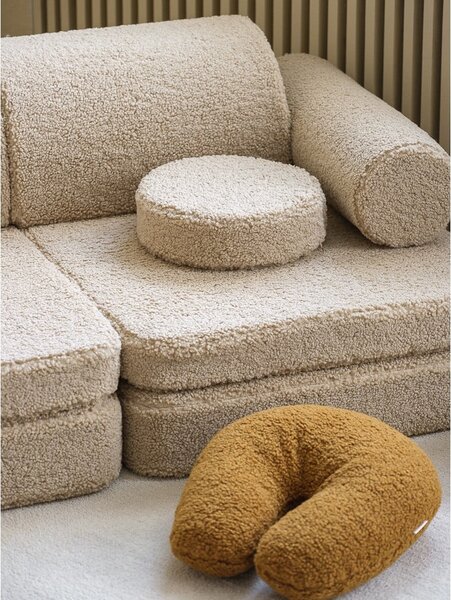 Világosbarna buklé gyerek kanapé 132 cm Settee – Wigiwama