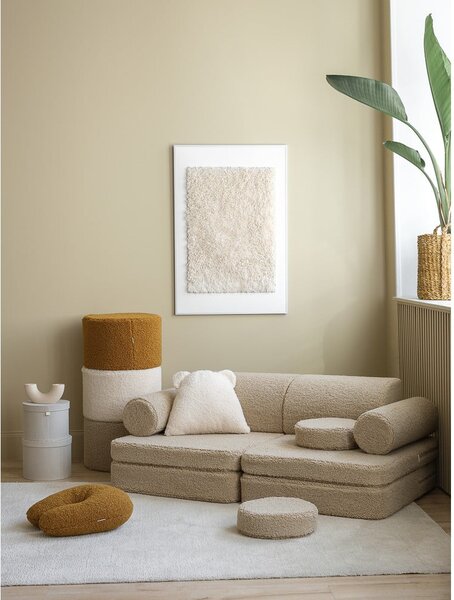 Világosbarna buklé gyerek kanapé 132 cm Settee – Wigiwama