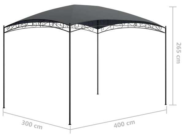 Antracitszürke pavilon 3 x 4 x 2,65 m 180 g/m²