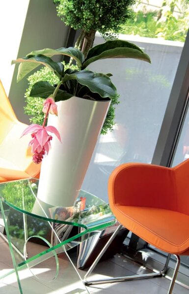 Prosperplast TUBUS SLIM fehér fényes 25 cm virágcserép