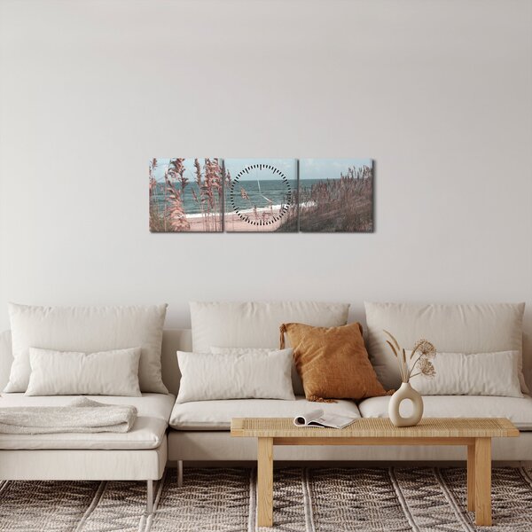 Kép - Rózsaszín strand (órával) (90x30 cm)