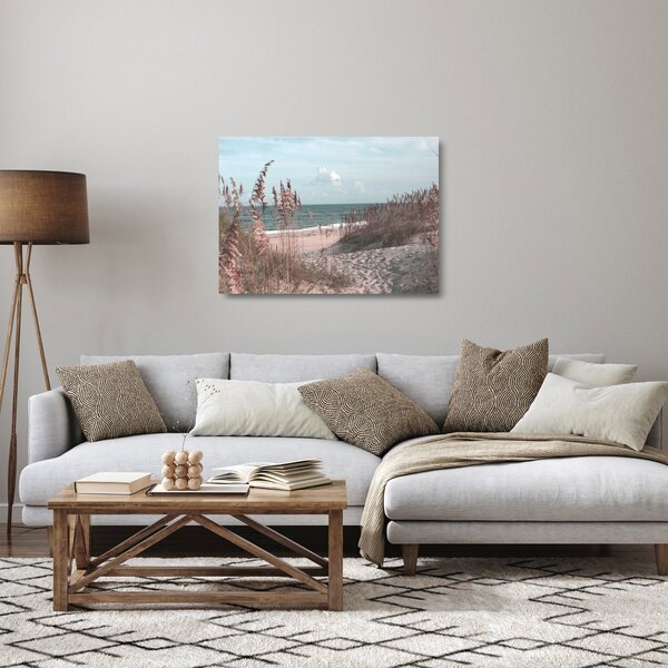 Üveg kép - Rózsaszín strand (70x50 cm)