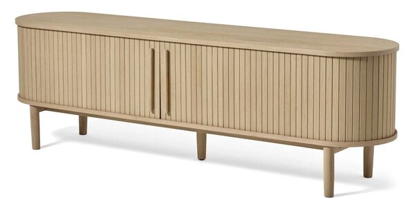 Natúr színű TV-állvány tölgyfa dekorral 180x56x40 cm Meta – Unique Furniture
