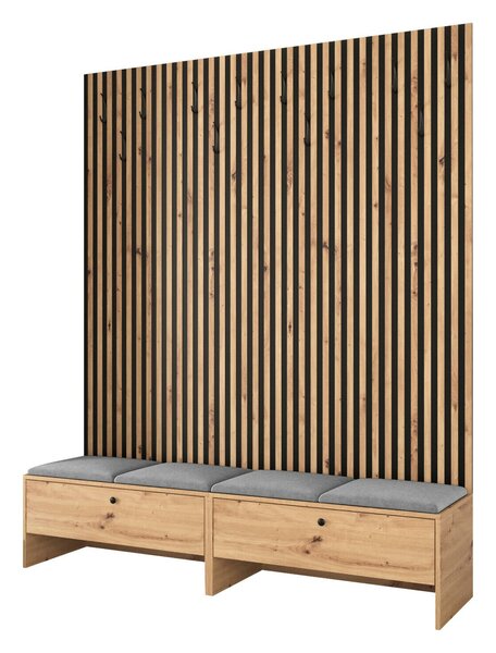 Előszoba garnitúra Donio V, 206x170x44cm, Kárpit, Laminált forgácslap