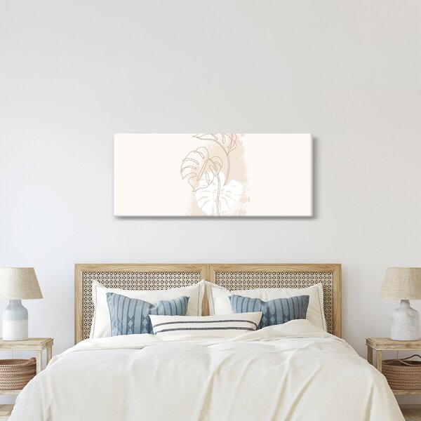 Kép - Line art monstera N⁰1 (120x50 cm)