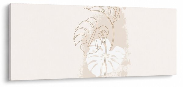 Kép - Line art monstera N⁰1 (120x50 cm)