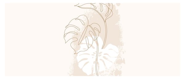 Kép - Line art monstera N⁰1 (120x50 cm)