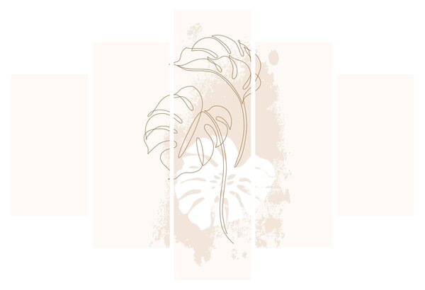 Kép - Line art monstera N⁰1 (150x105 cm)