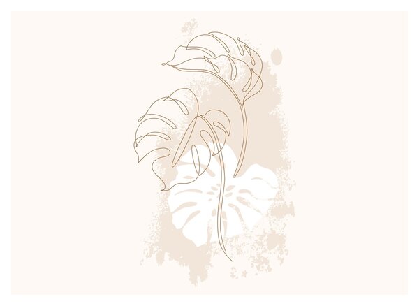Kép - Line art monstera N⁰1 (70x50 cm)