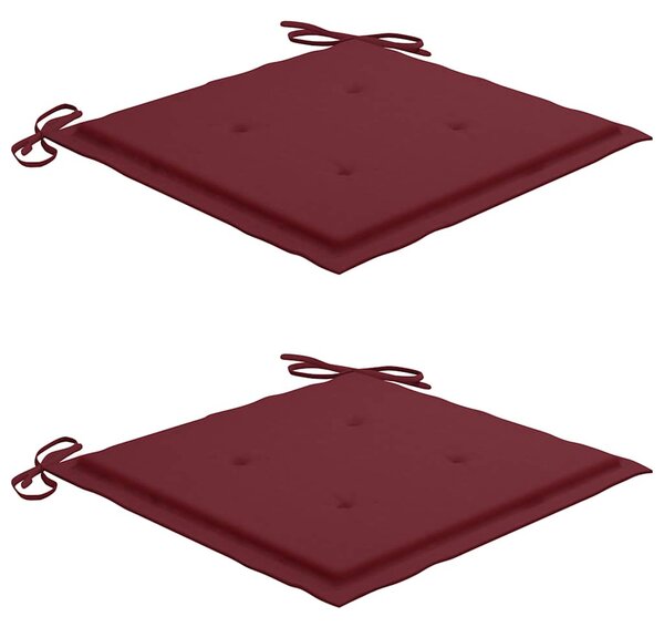 3 részes tömör tíkfa bisztrószett bordó párnákkal