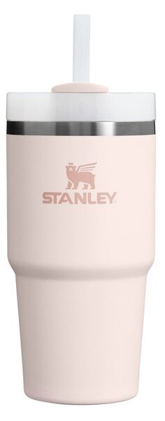 Világos rózsaszín rozsdamentes acél termosz szívószállal 600 ml Quencher H2.0 FlowState Tumbler Rose Quartz – Stanley