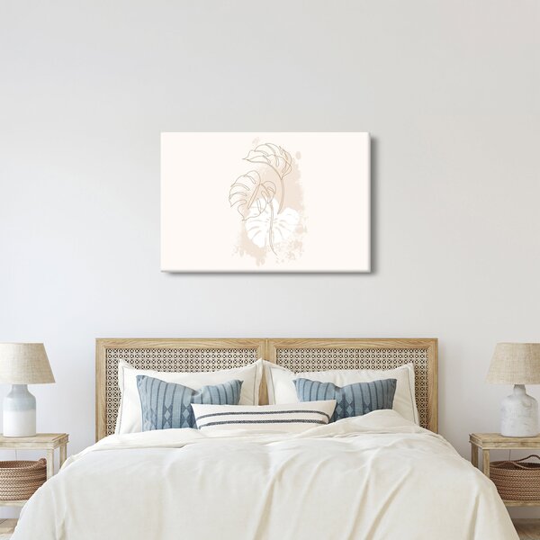 Kép - Line art monstera N⁰1 (90x60 cm)