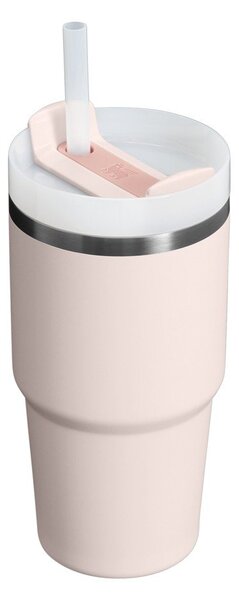 Világos rózsaszín rozsdamentes acél termosz szívószállal 600 ml Quencher H2.0 FlowState Tumbler Rose Quartz – Stanley