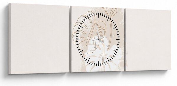Kép - Line art monstera N⁰1 (órával) (90x30 cm)