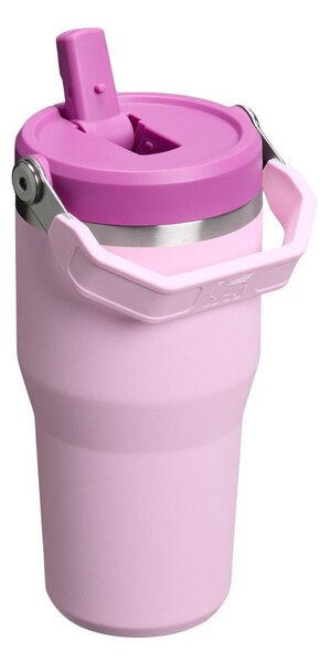 Rózsaszín rozsdamentes acél termosz 600 ml IceFlow™ Flip Straw 2.0 Cherry Blossom – Stanley