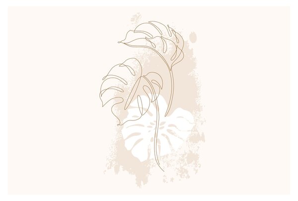 Kép - Line art monstera N⁰1 (90x60 cm)