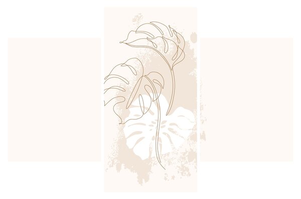 Kép - Line art monstera N⁰1 (90x60 cm)