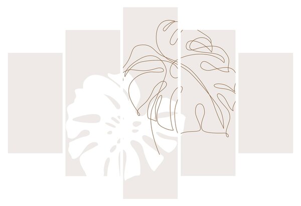 Kép - Line art monstera N⁰2 (150x105 cm)