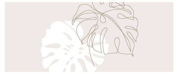 Kép - Line art monstera N⁰2 (120x50 cm)